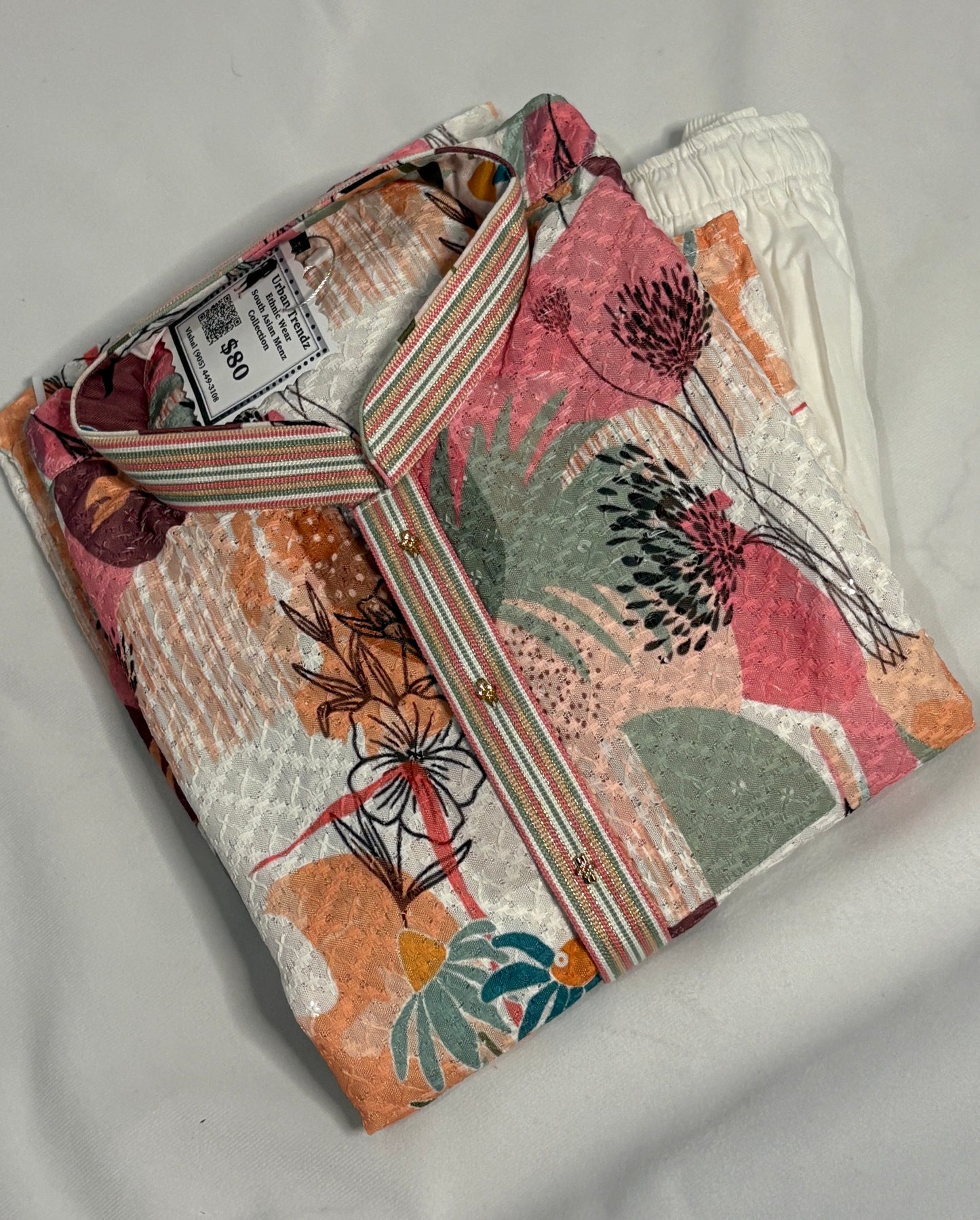 Multicolored Floral Sequence Abstract Kurta Pajama Set