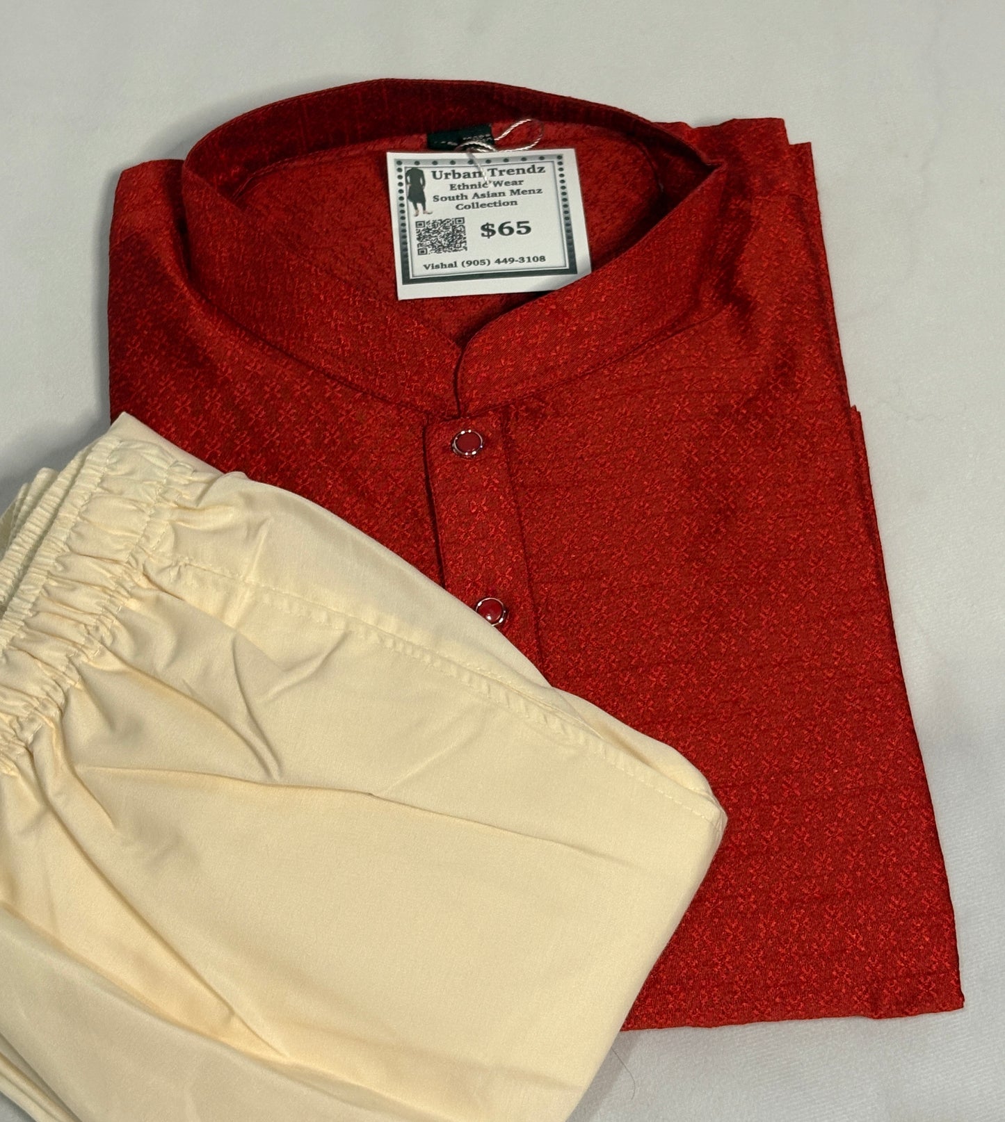 Crimson Ember Kurta Pajama Set