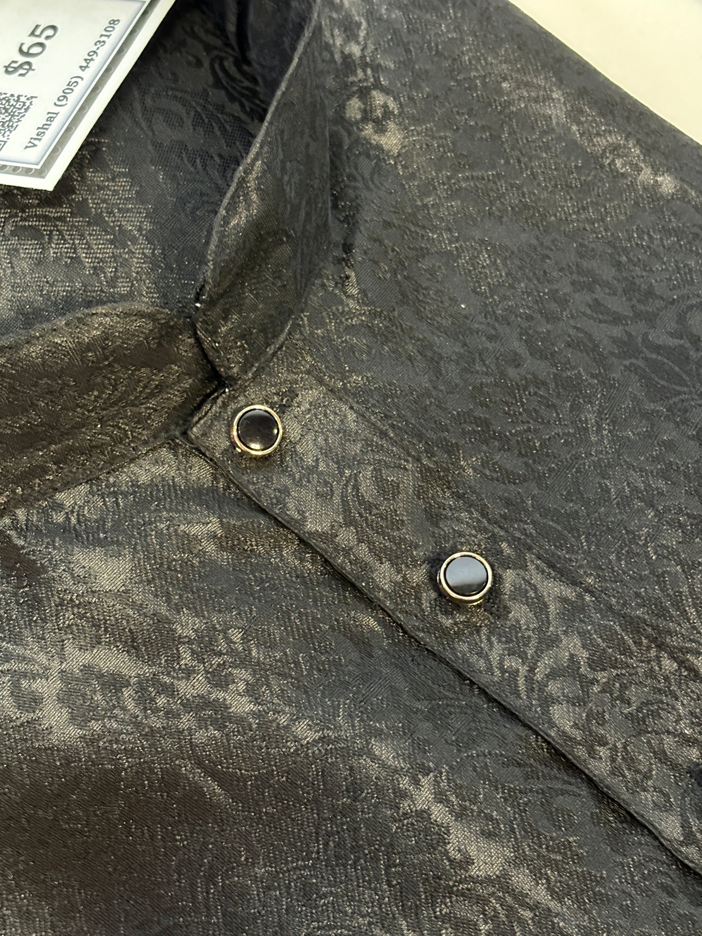 Midnight Noir Textured Kurta Pajama Set