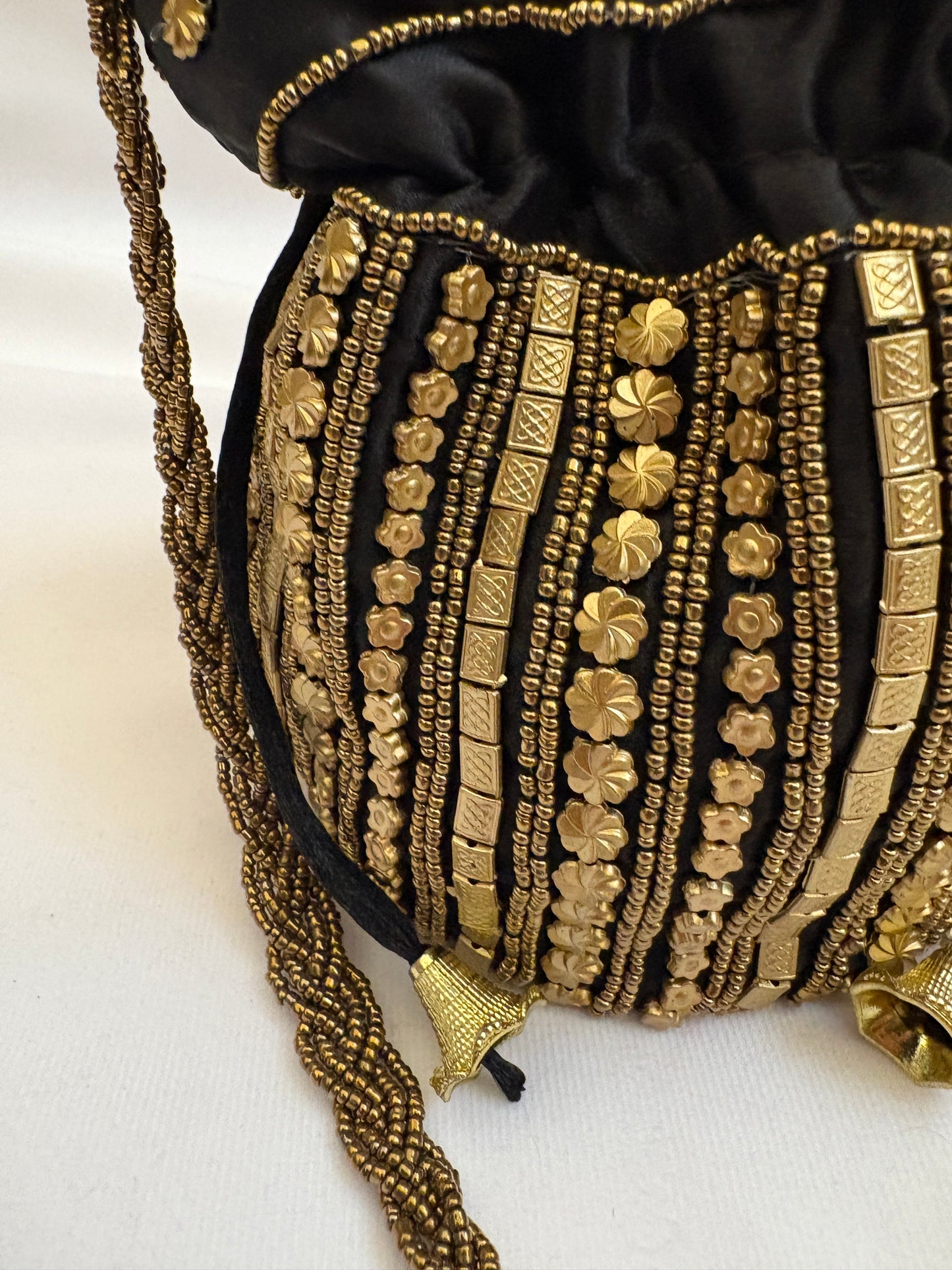 Black Beaded Embellished Potli Bag