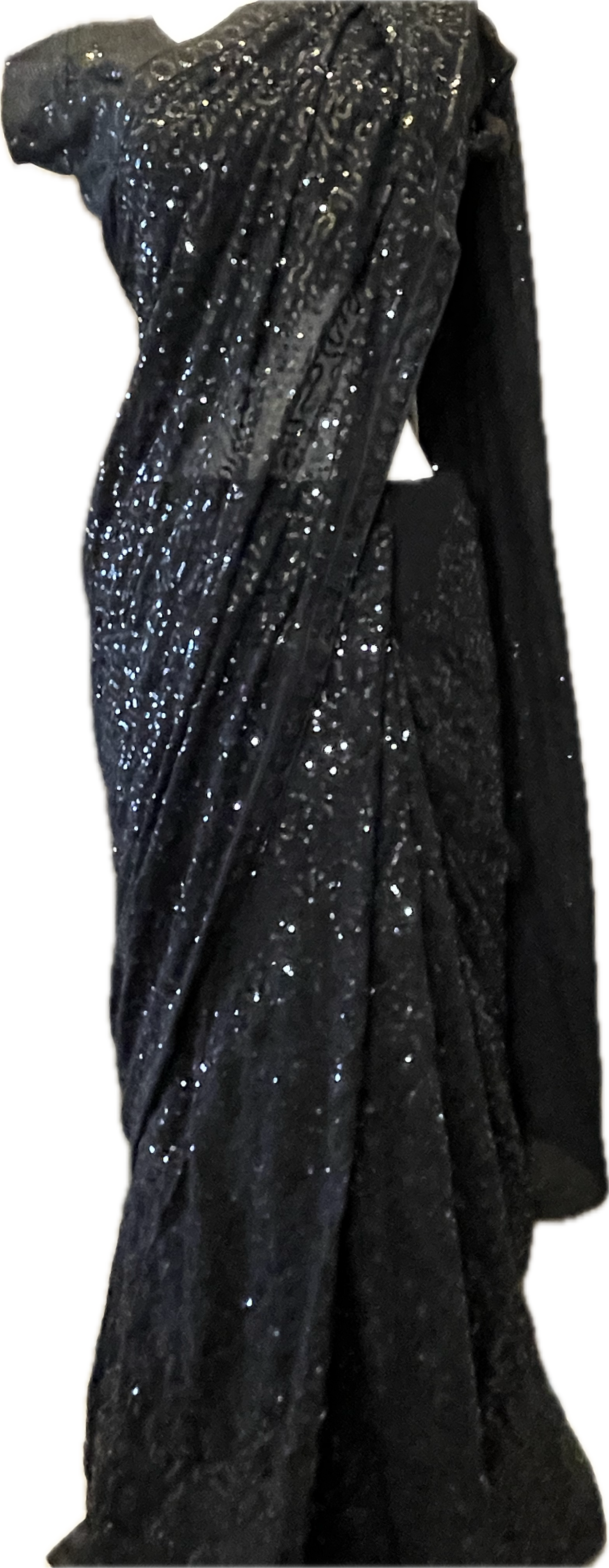 Elegant Black Sequins saree