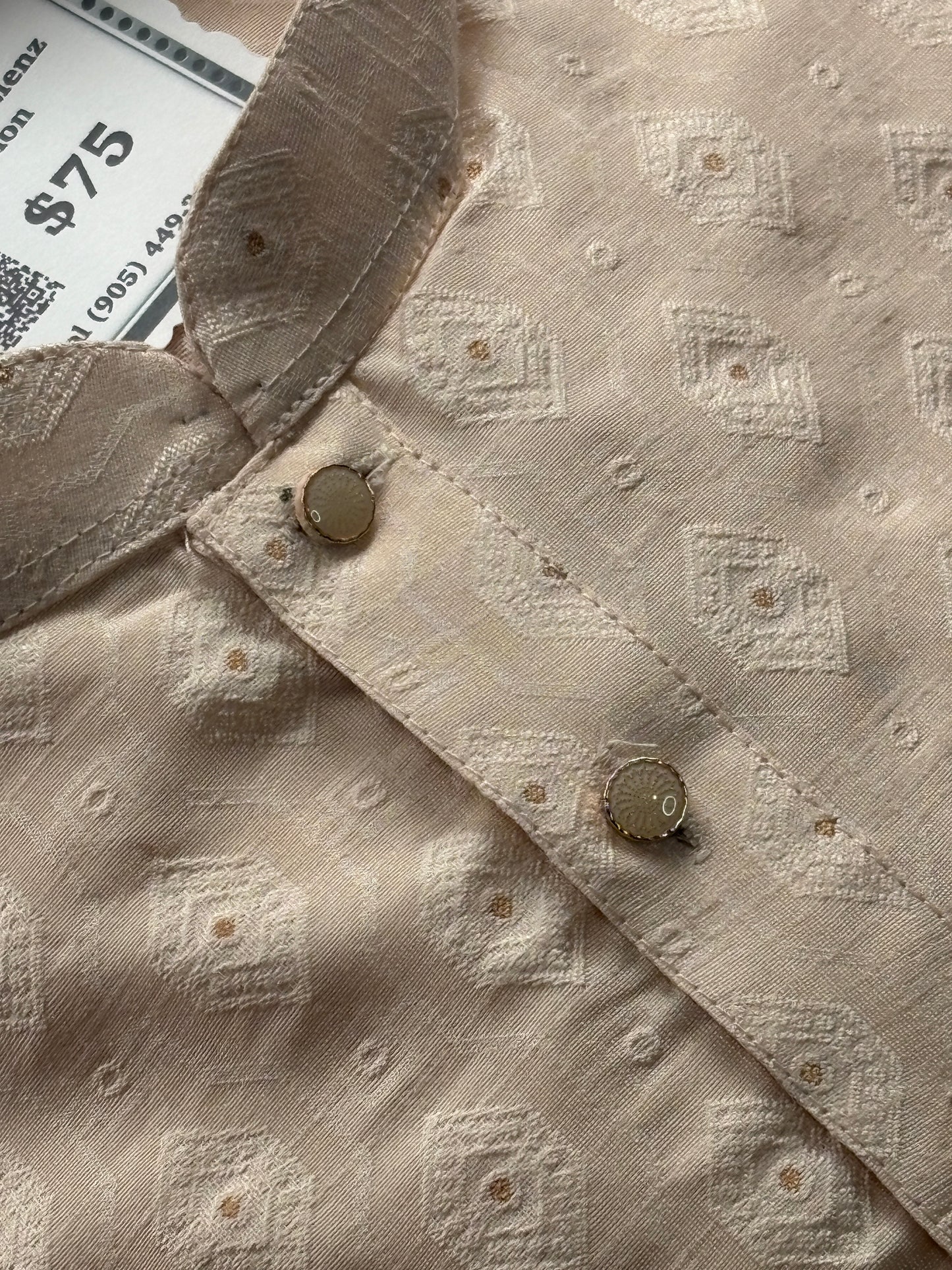 Champagne tone with a luxurious textured Kurta comes with White Pajama