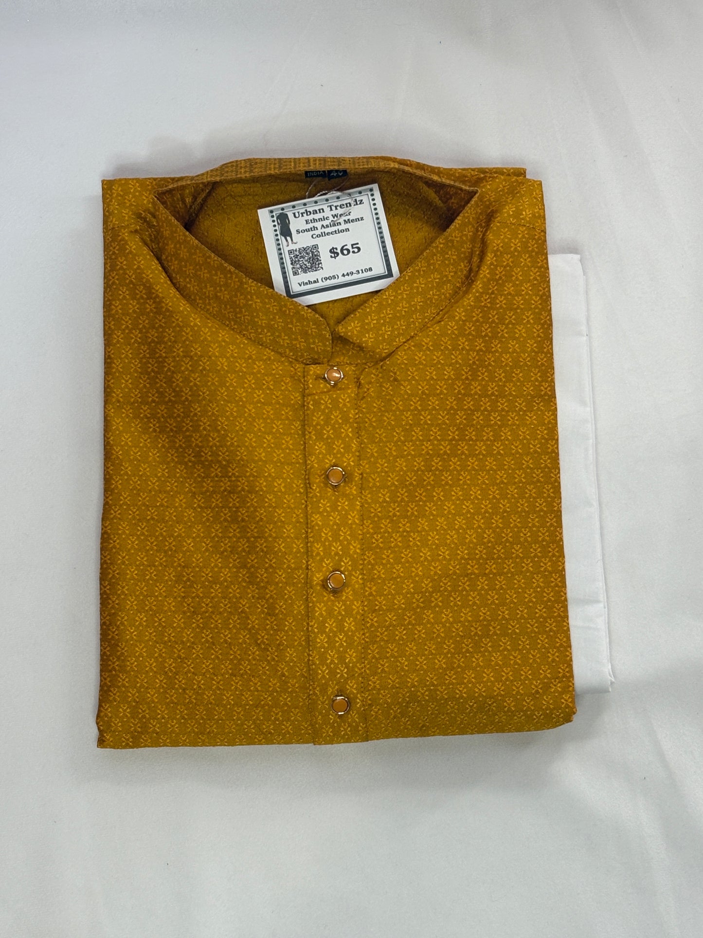 Rich mustard or turmeric yellow Kurta Pajama
