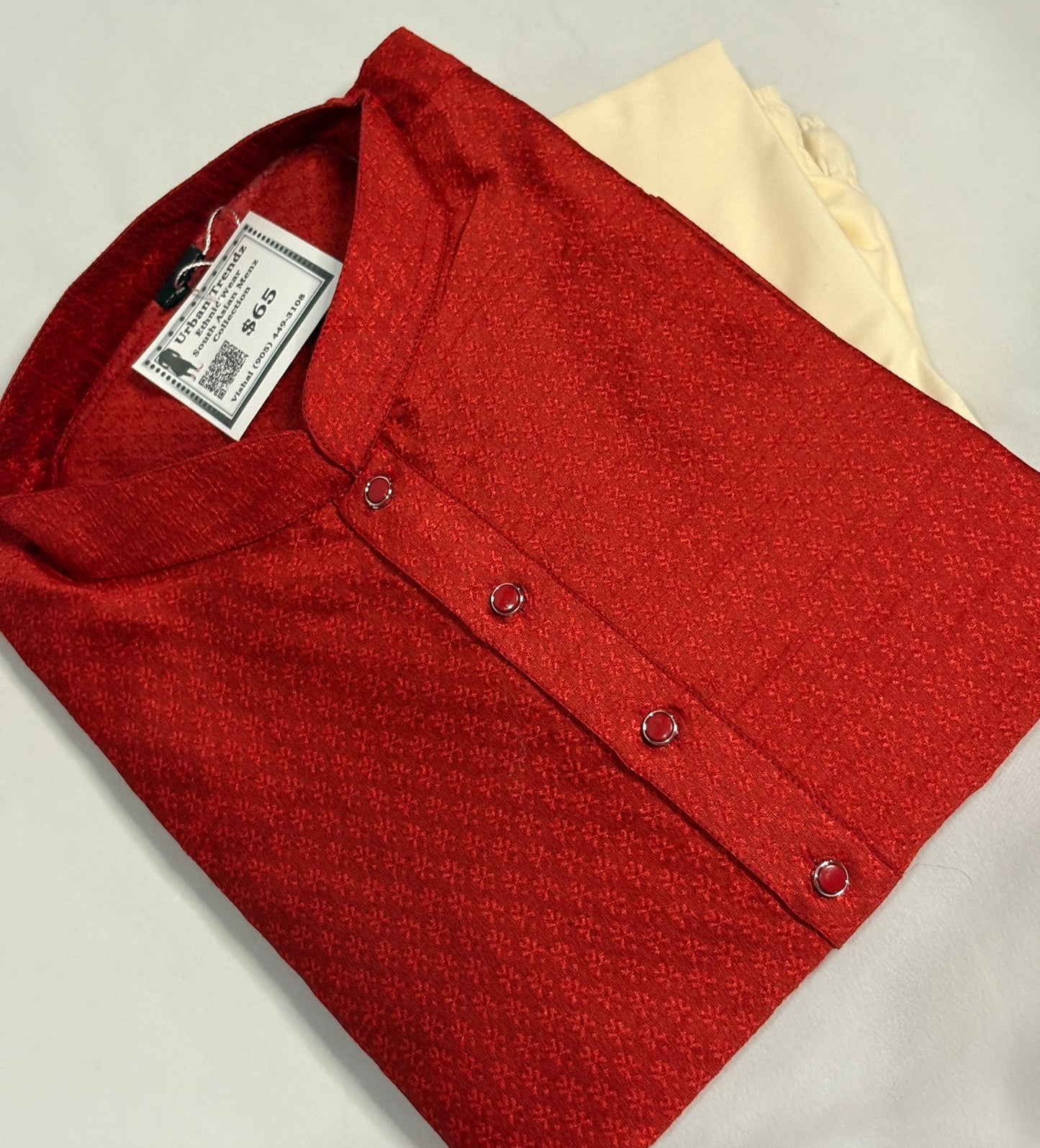 Crimson Ember Kurta Pajama Set