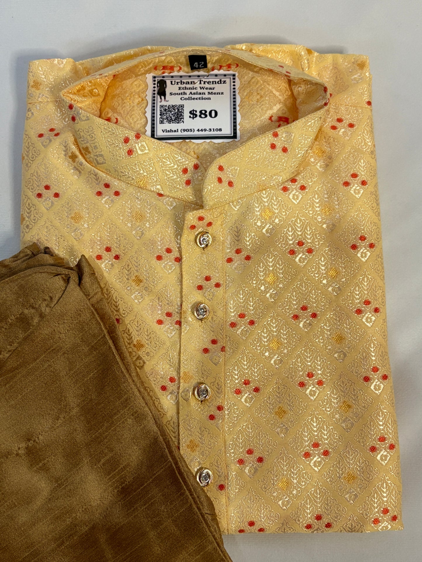 Champagne Marigold Kurta Pajama Set