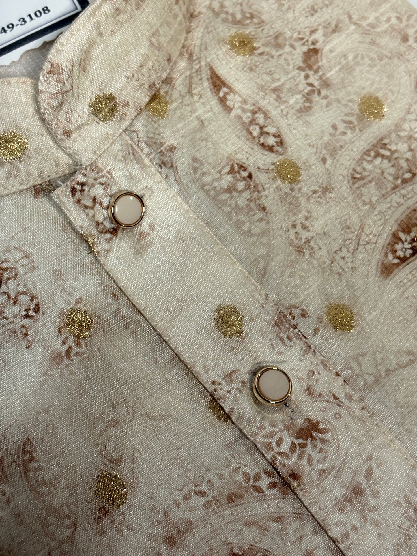 Ivory Paisley Gold Kurta Pajama Set