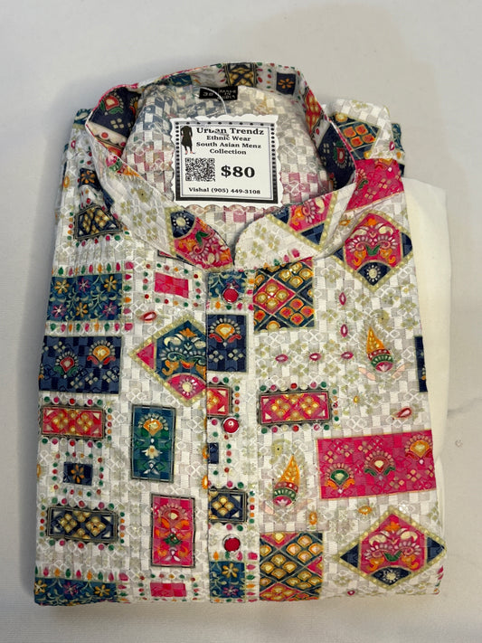 Multicolored Mirror Mosaic Sequin Kurta Pajama Set