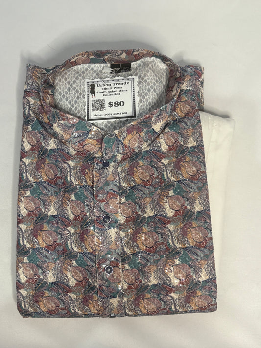 Antique Florals Sequin Kurta Pajama Set