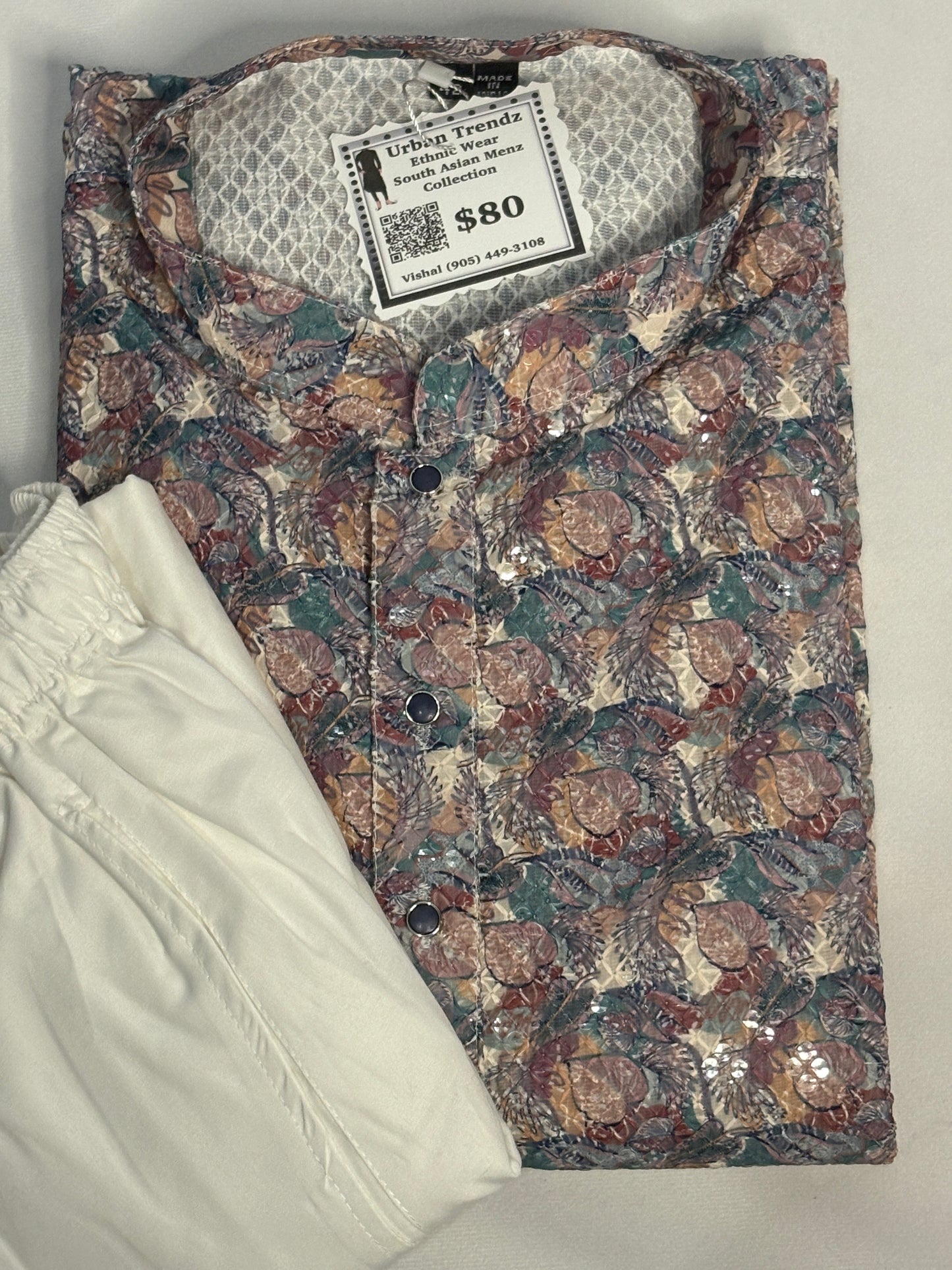 Antique Florals Sequin Kurta Pajama Set