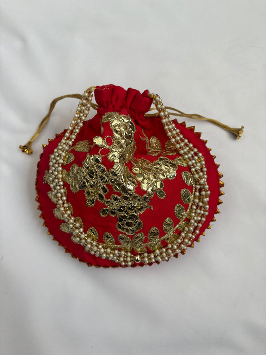 Ruby Gold Potli Bag