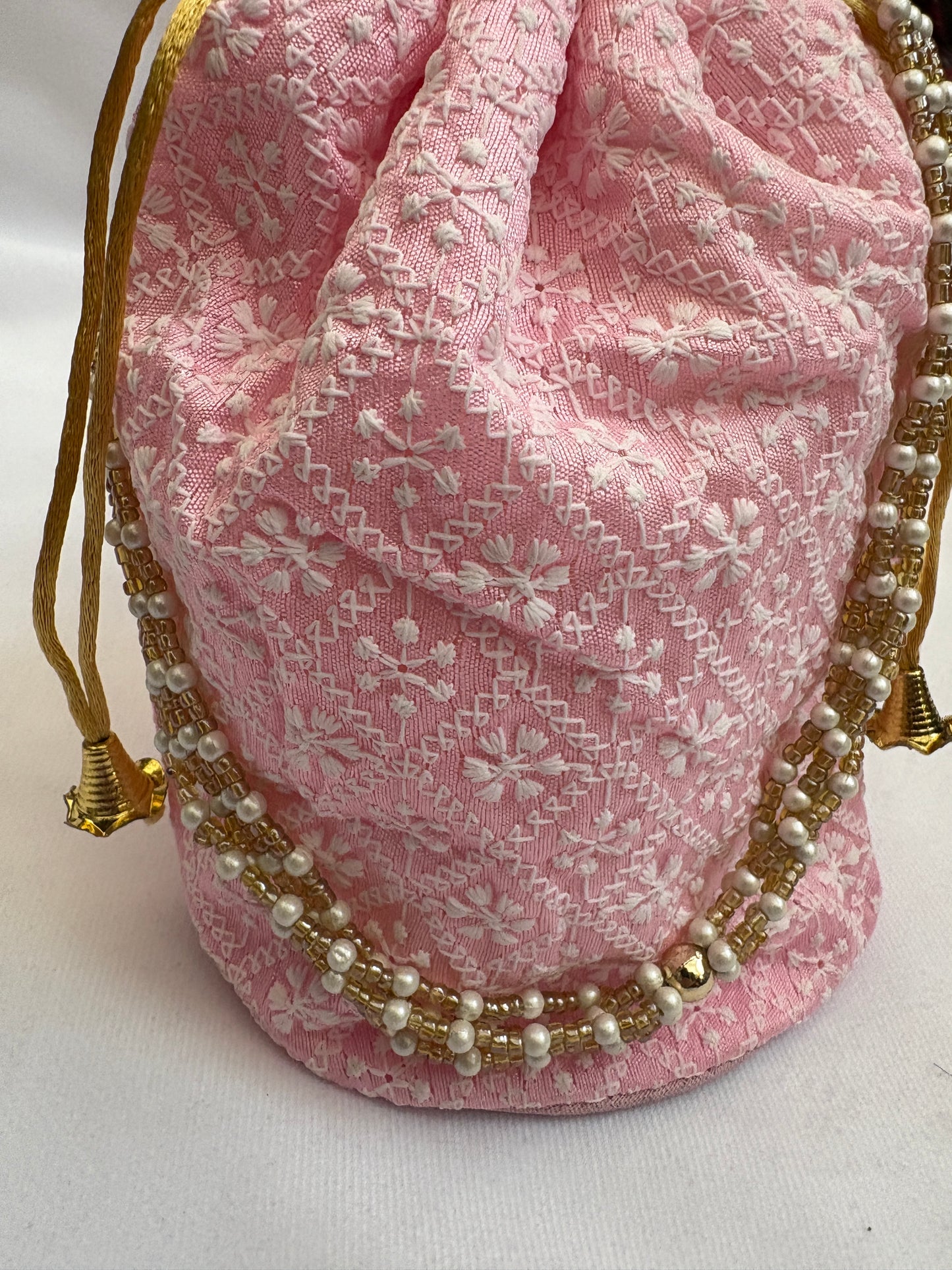 Light Pink Threadwork Potli Bag