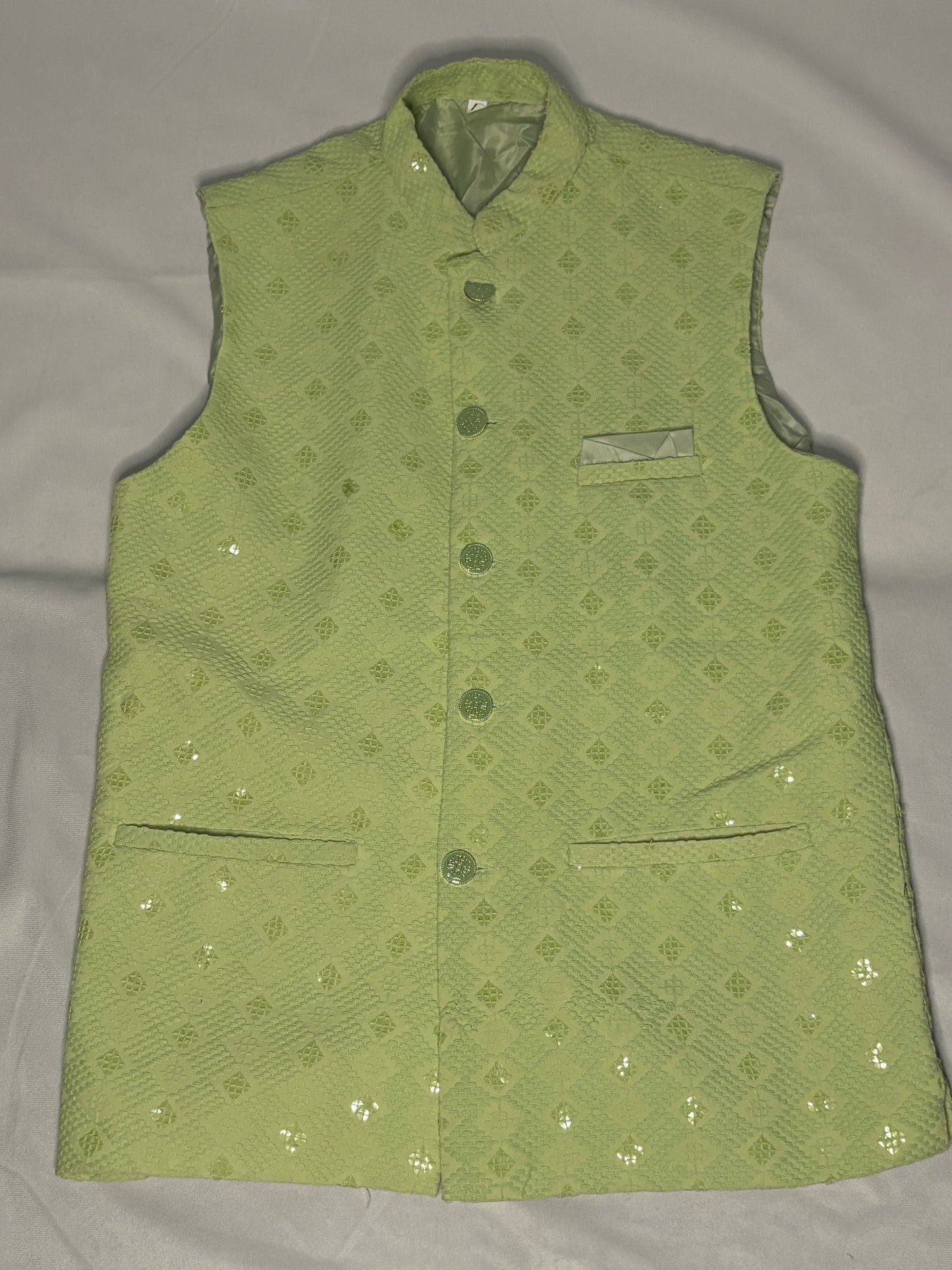 Pastel Green Diamond Sequin Modi Jacket