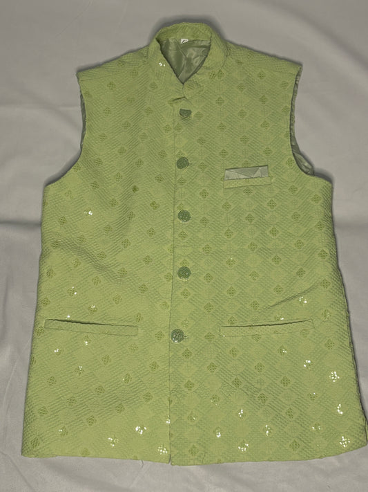 Pastel Green Diamond Sequin Modi Jacket