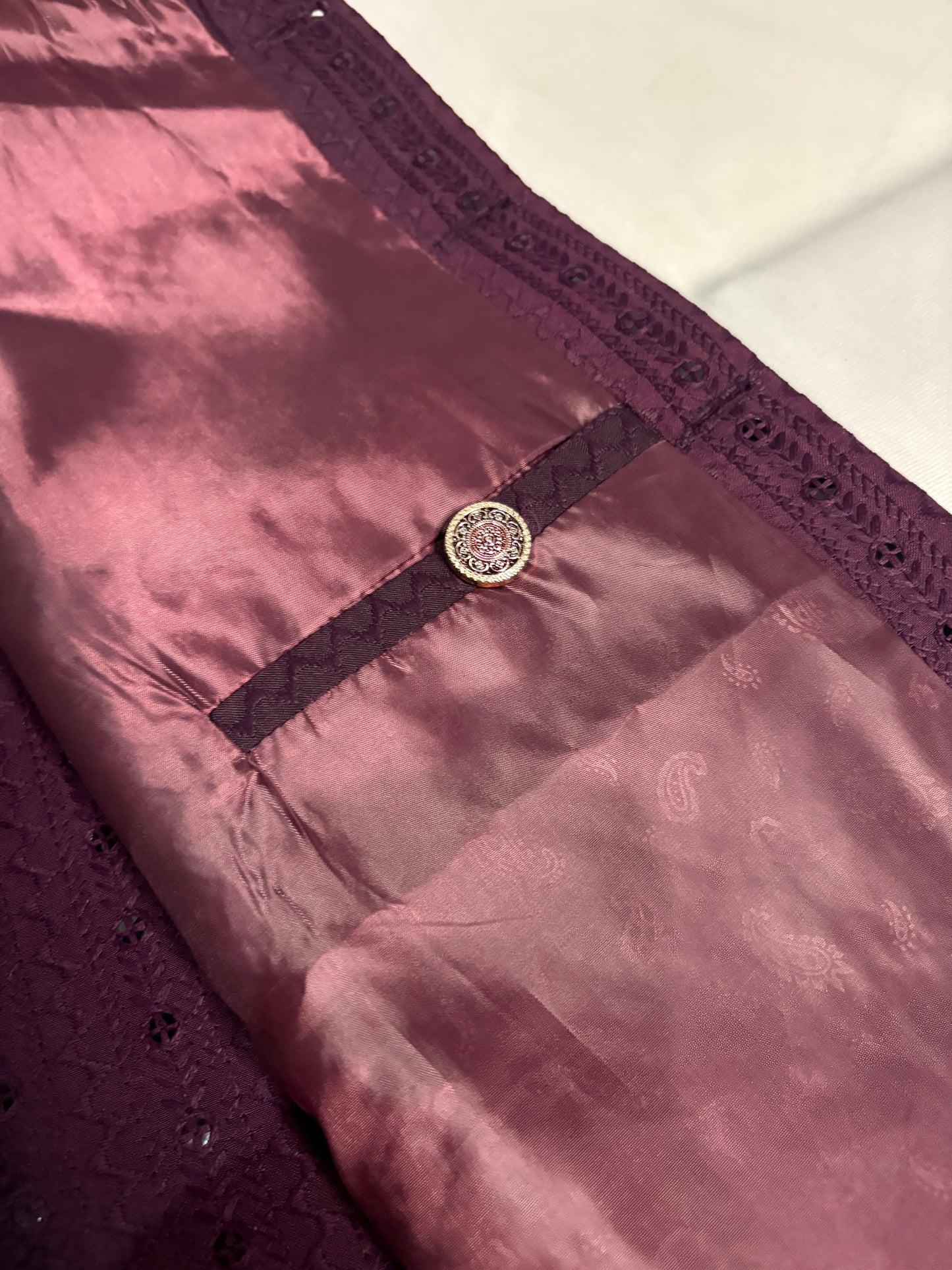 Maroon Embroidered Sequin Modi Jacket