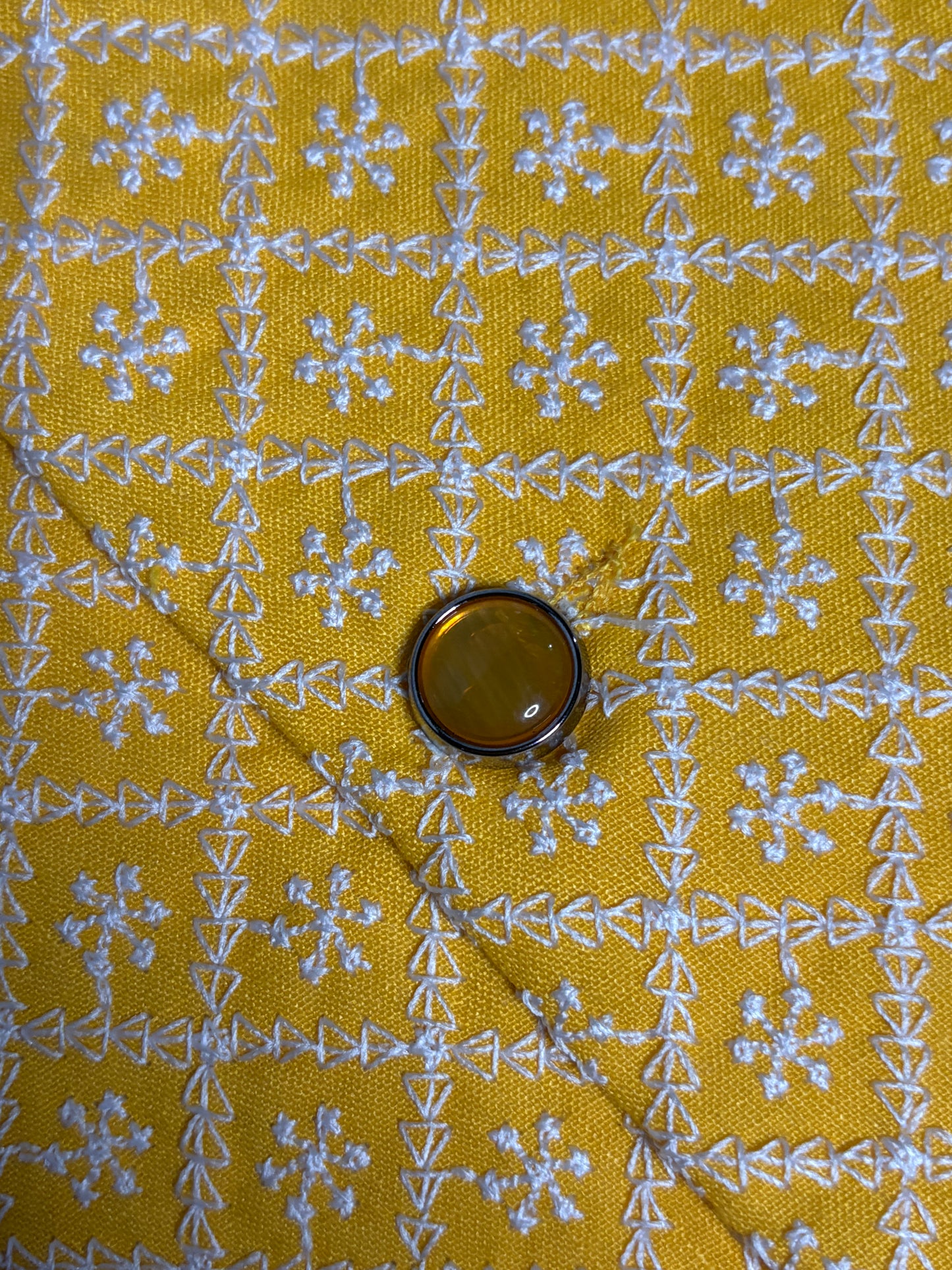 Mustard Yellow Geometric Print Modi Jacket