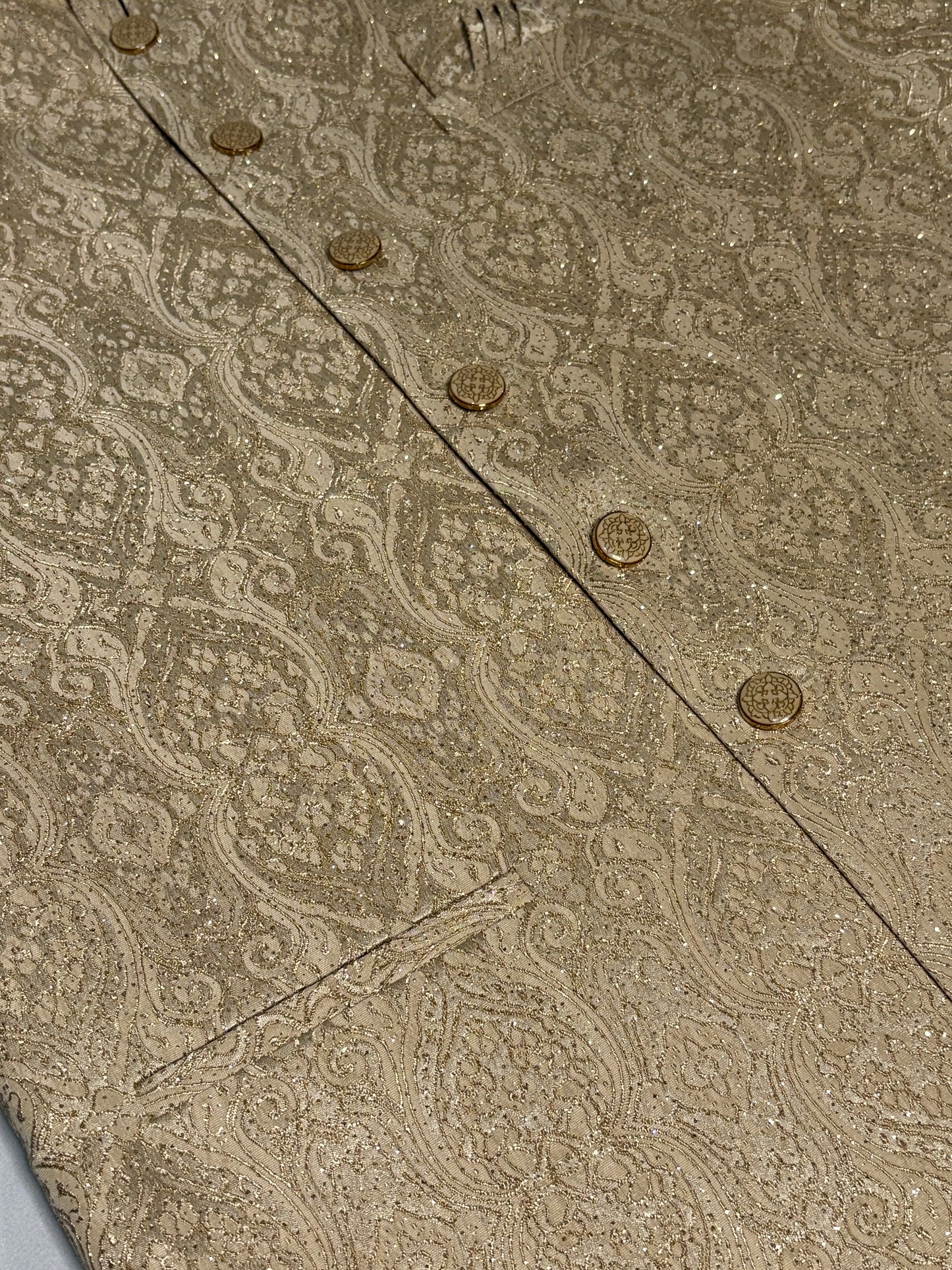 Golden Beige Brocade Regal Modi Jacket
