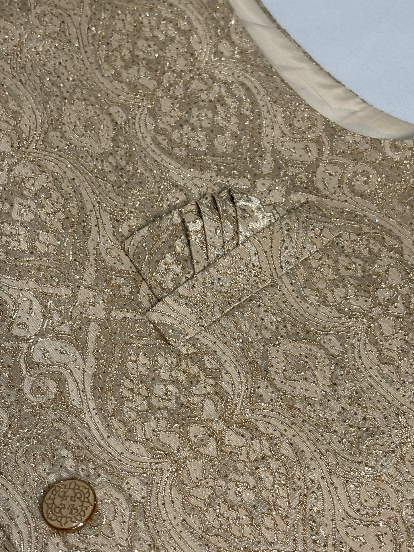 Golden Beige Brocade Regal Modi Jacket