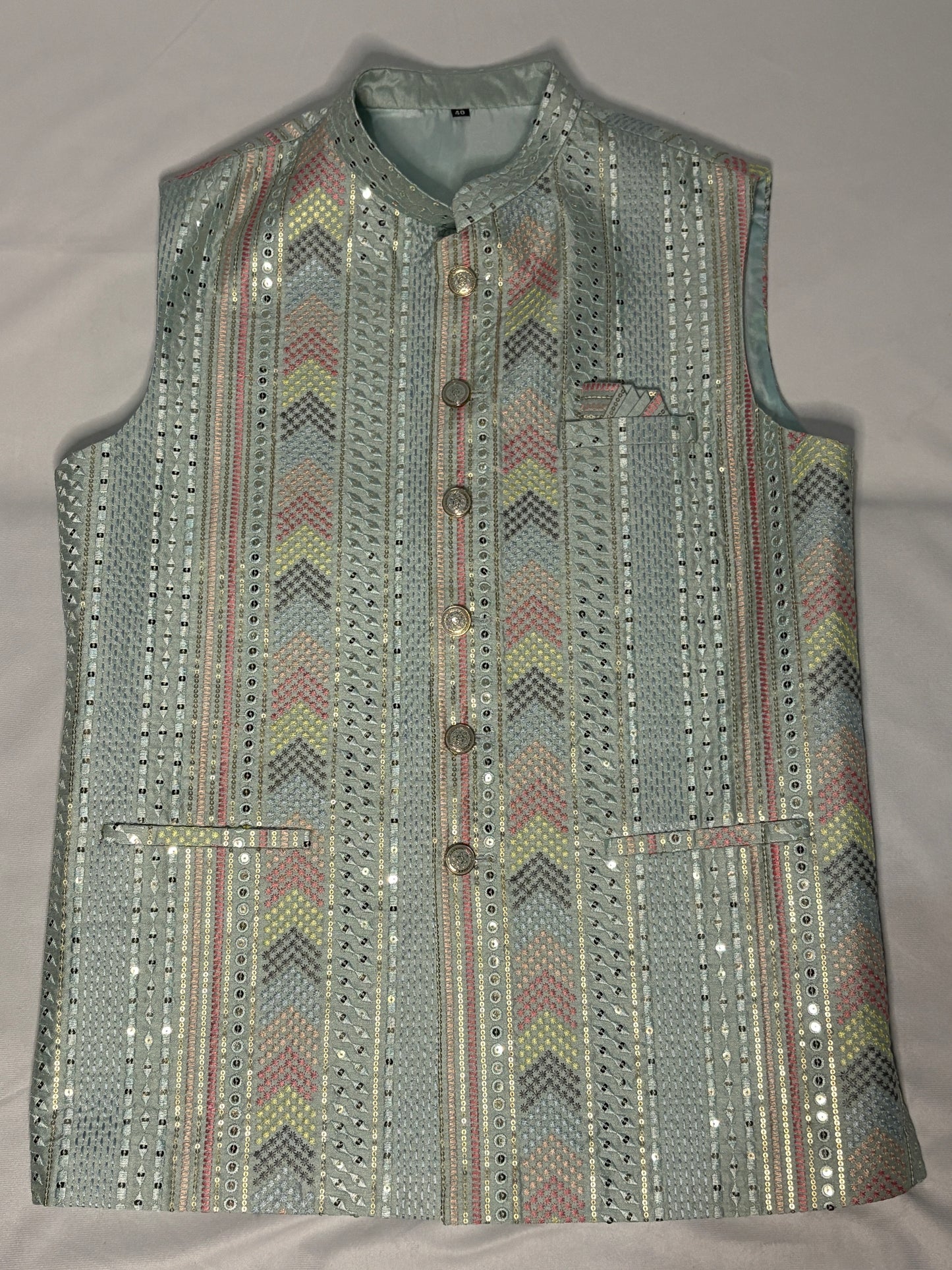 Pastel Multicolor Chevron Sequin Modi Jacket