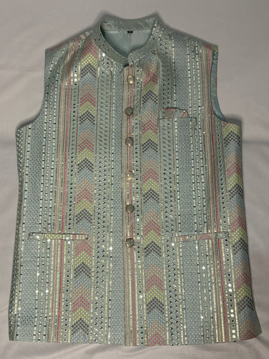 Pastel Multicolor Chevron Sequin Modi Jacket