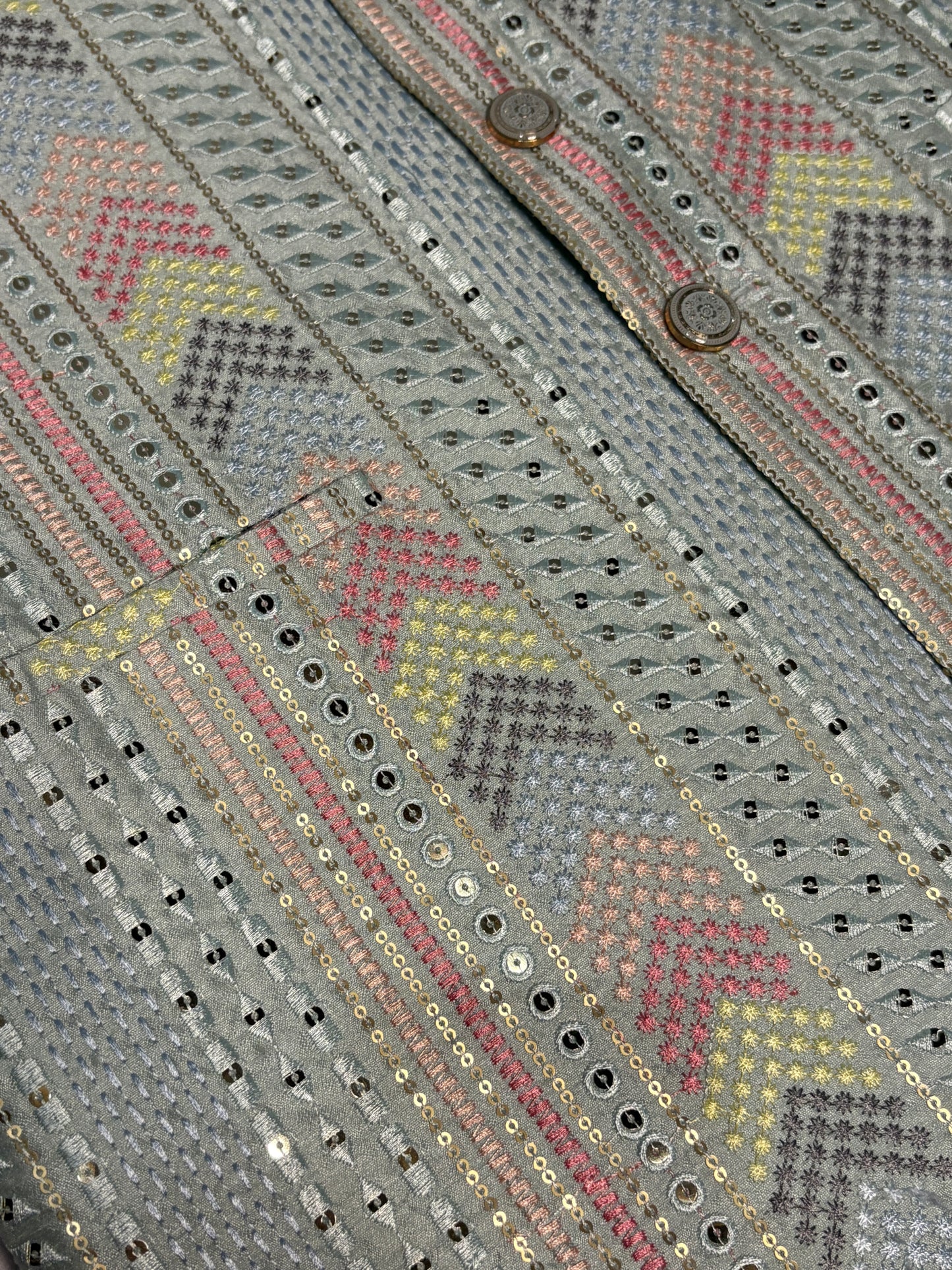 Pastel Multicolor Chevron Sequin Modi Jacket