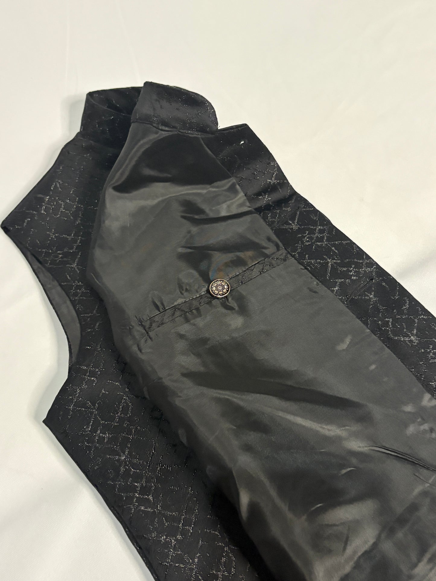 Charcoal Script Woven Modi Jacket