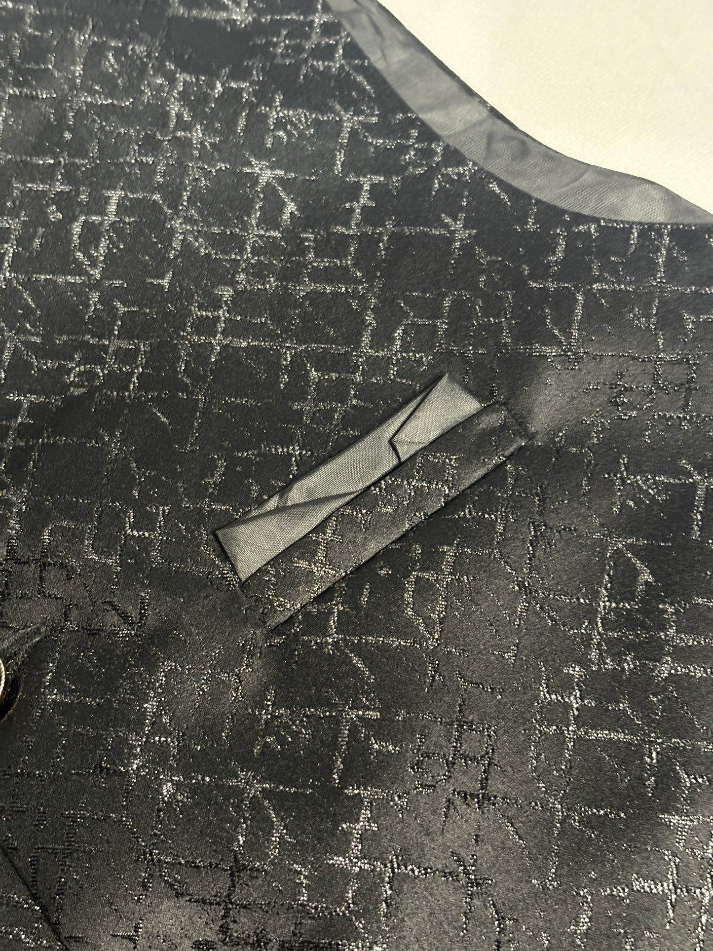 Charcoal Script Woven Modi Jacket