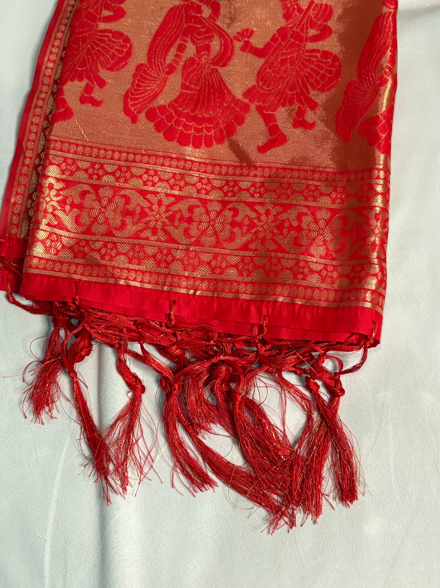 Banarsi jacquard Peacock Woven Dupatta