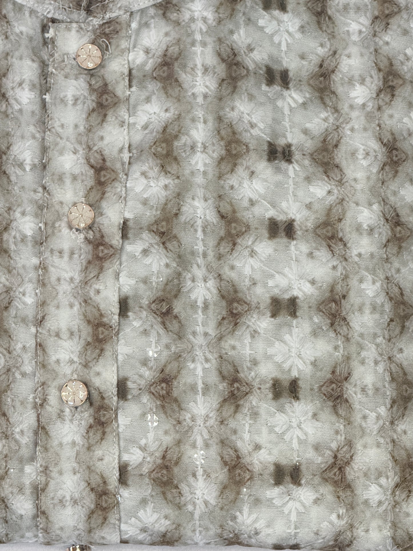 Tie-dye with chikankari, and sequins work Kurta with White Pajama