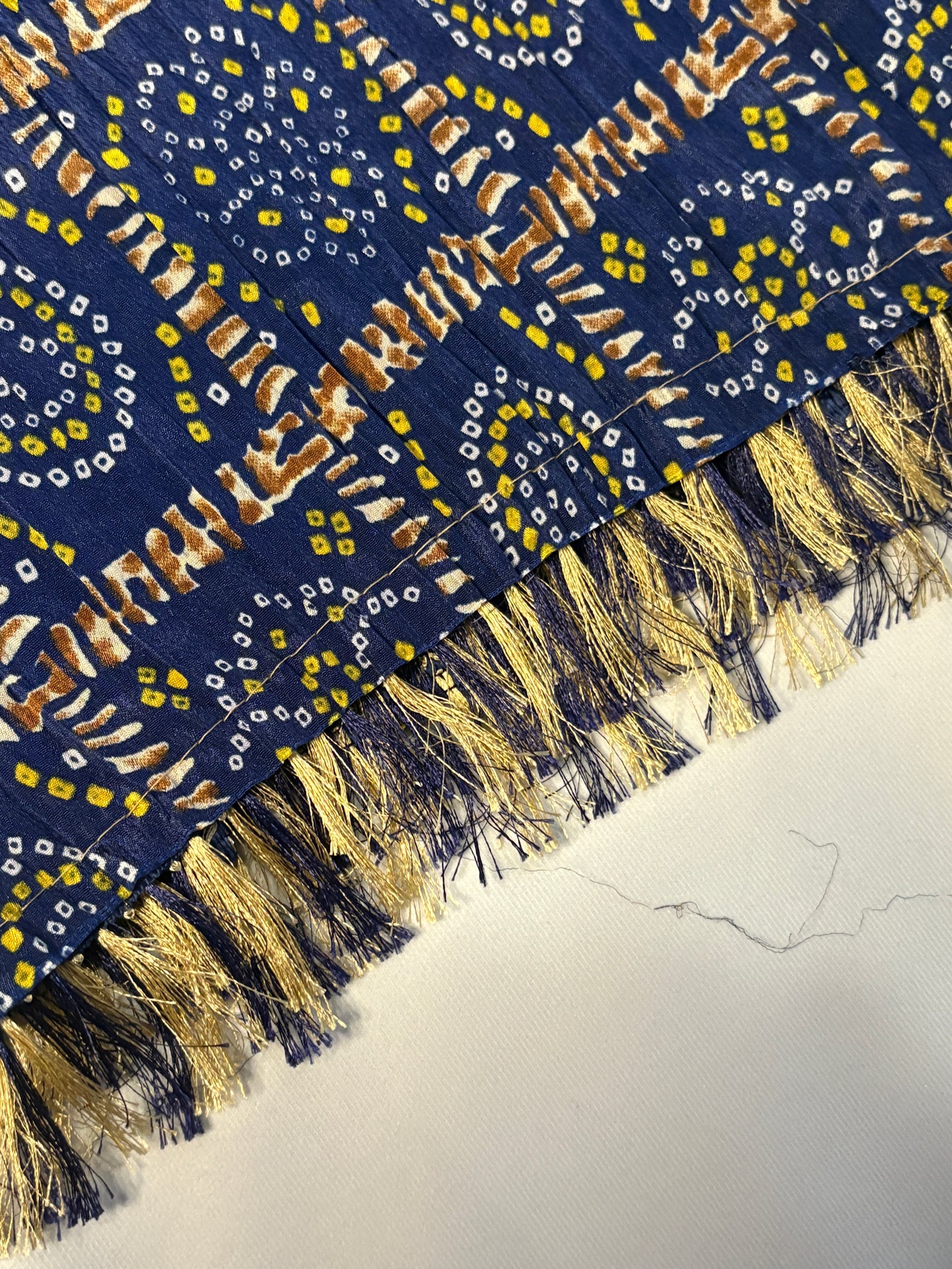 Navy Blue Chinon Fabric Crushed Dupatta