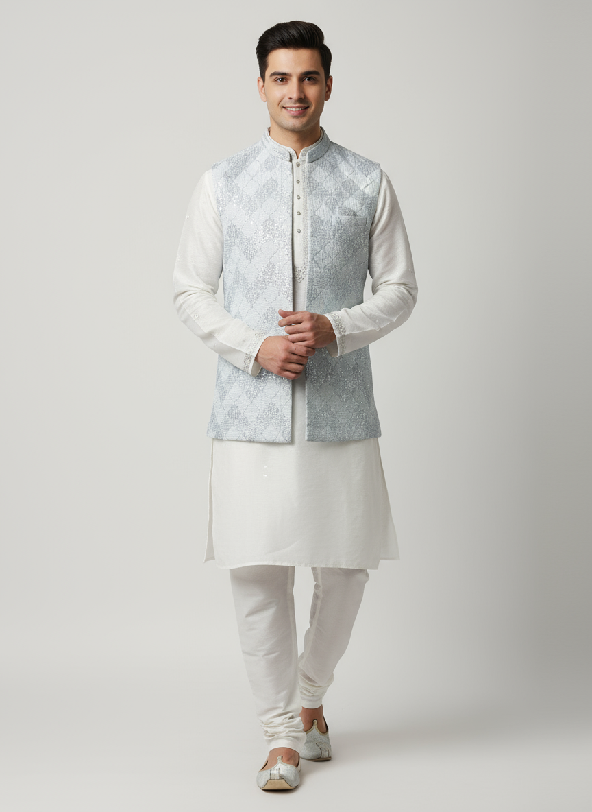 Men's Modi Jacket with Matching Kurta Pajama